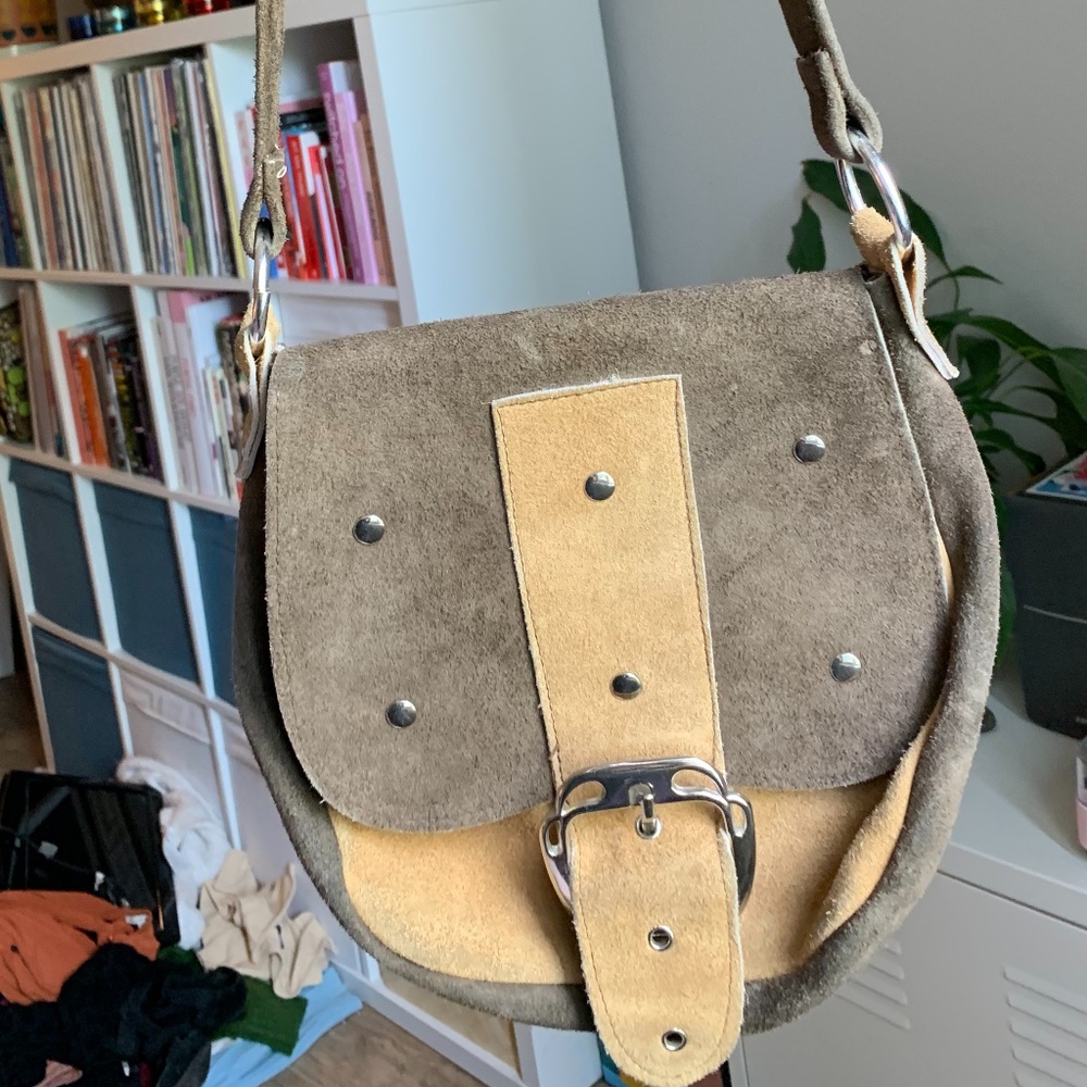 1960s Well Loved Suede Bohemian Shoulder Bag